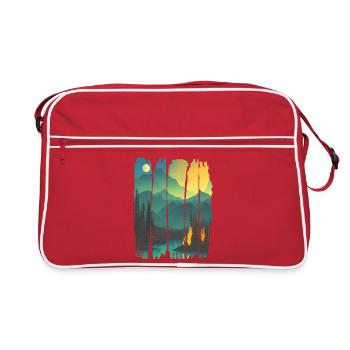 Landscape Campfire Forest - Retro Bag - red/white - Front