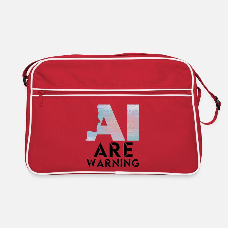 AI alert Caution artificial intelligence Retro Bag
