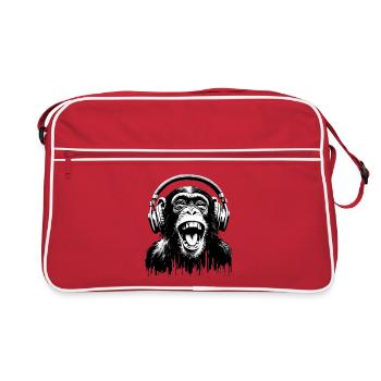 Music Monkey World 🎧 Monkey with Headphones - Retro Bag - red/white - Front