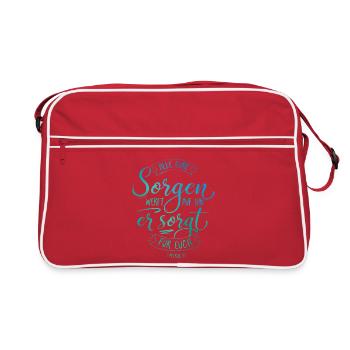 Cast all your sorrows on him - Retro Bag - red/white - Front