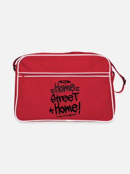 Home Street Home - Retro Tasche - Rot/Weiß - Vorne