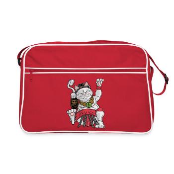 Maneki-neko Sumo - Retro Bag - red/white - Front