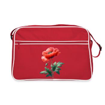 Motif du coquelicot : Un coquelicot rouge vif - Sac Retro - rouge/blanc - Devant