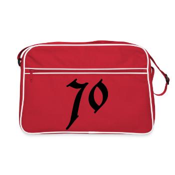 70. 70 ANS. 70e ANNIVERSAIRE. ANNIVERSAIRE 70 ANS. - Sac Retro - rouge/blanc - Devant