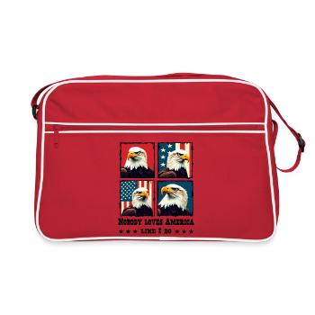 Weißkopfseeadler - Retro Tasche - Rot/Weiß - Vorne