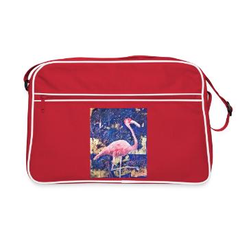 Expressionist Flamingo Artwork - Retro Tasche - Rot/Weiß - Vorne