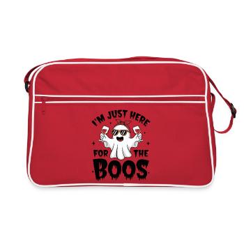 I'm Just Here for the Boo's Funny Ghost Party - Retro Bag - red/white - Front