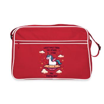 Unicorn from space - Retro Bag - red/white - Front
