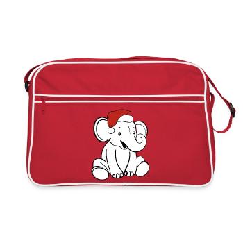 Éléphant Bébé Noël - Sac Retro - rouge/blanc - Devant