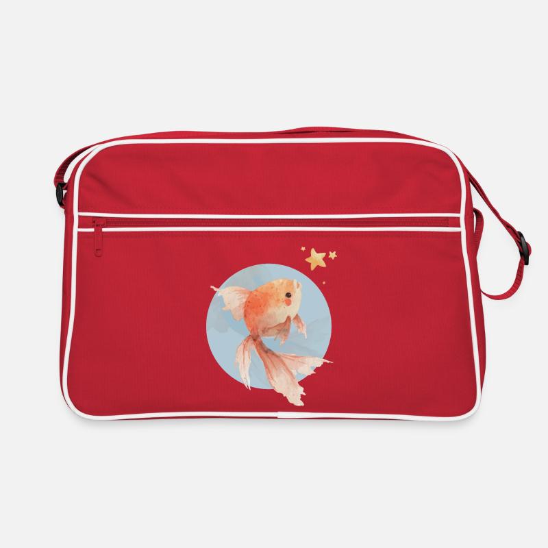 Poisson rouge avec une vision - Sac Retro - rouge/blanc
