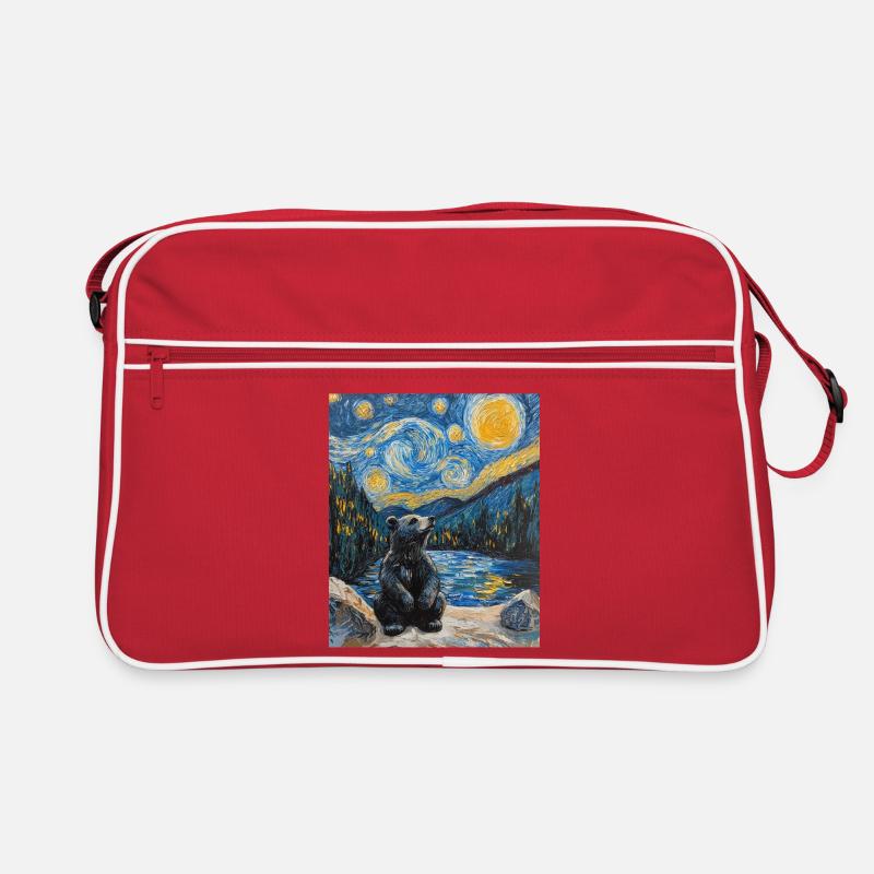 Bear Bears Van Gogh Style Starry Night Retro Bag