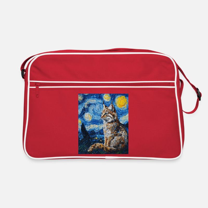 Luchs Van Gogh Style Starry  Retro Tasche