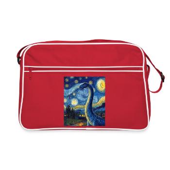 Brachiosaure Dino Style Van Gogh Étoilé - Sac Retro - rouge/blanc - Devant