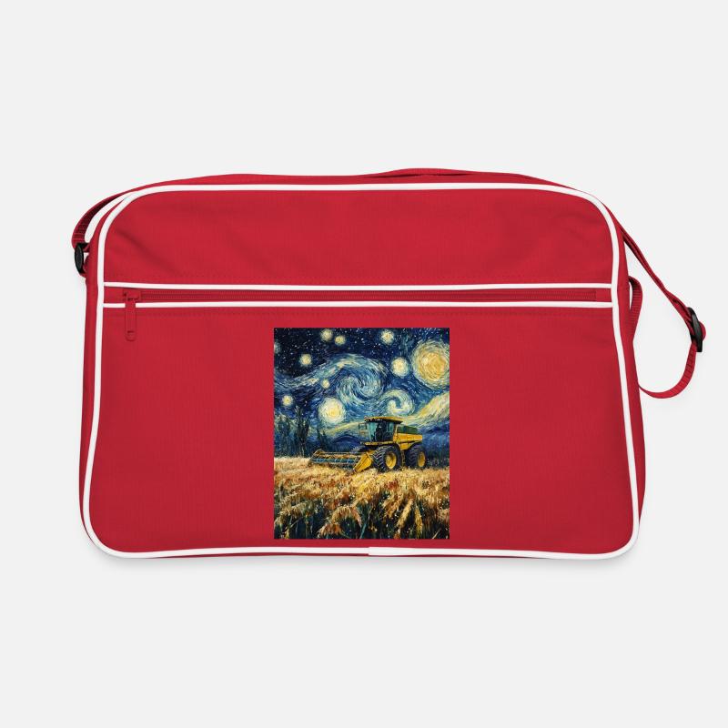 moissonneuse-batteuse fermier style van gogh étoilé Sac Retro