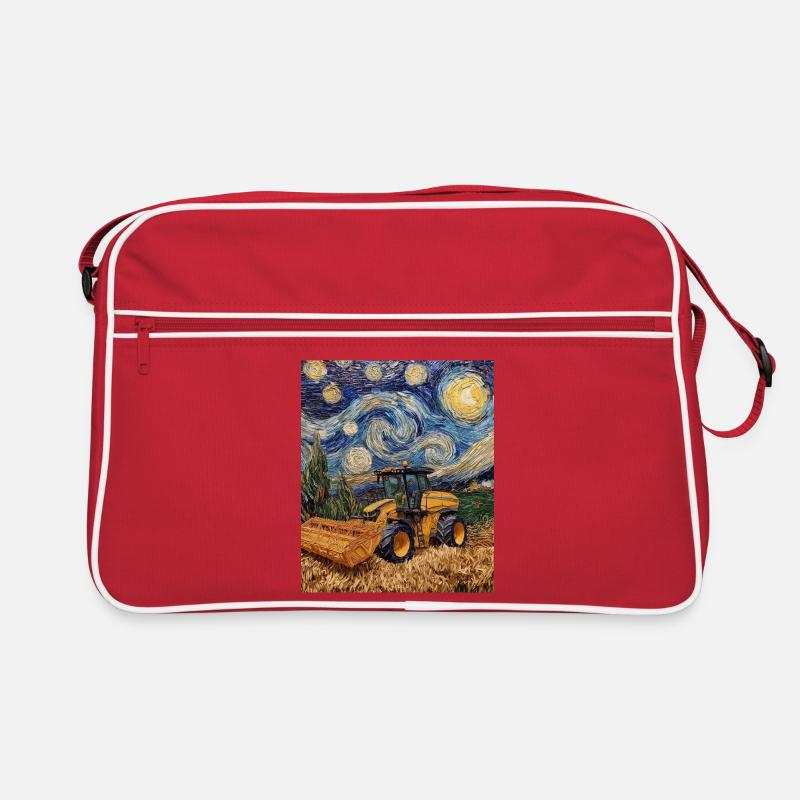 moissonneuse-batteuse fermier style van gogh étoilé Sac Retro