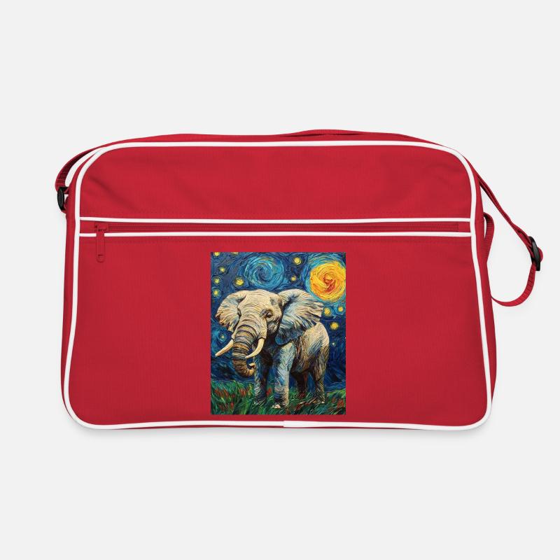 Éléphant Van Gogh Style Nuit étoilée Sac Retro