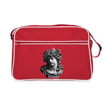 Antique Bust of Bacchus – Classic Engraving - Retro Bag - red/white - Front