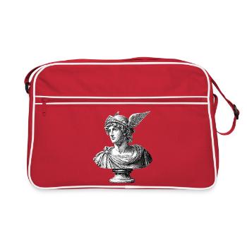 Antique Bust Hermes - Classic Engraving - Retro Bag - red/white - Front