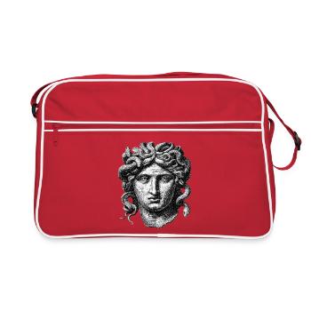 Medusa – Ancient mythological engraving - Retro Bag - red/white - Front