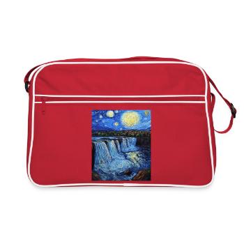 Chutes du Niagara style Van Gogh Nuit étoilée - Sac Retro - rouge/blanc - Devant