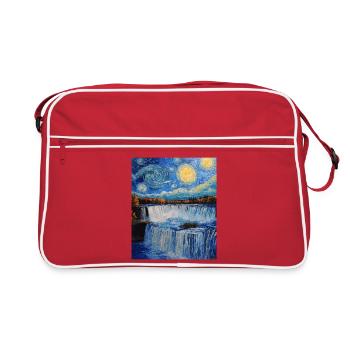 Chutes du Niagara style Van Gogh Nuit étoilée - Sac Retro - rouge/blanc - Devant
