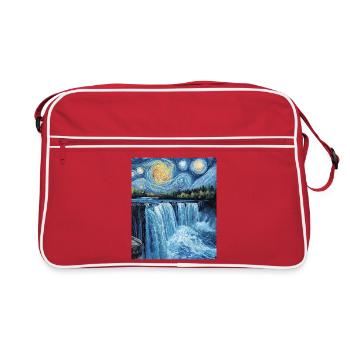Chutes du Niagara style Van Gogh Nuit étoilée - Sac Retro - rouge/blanc - Devant