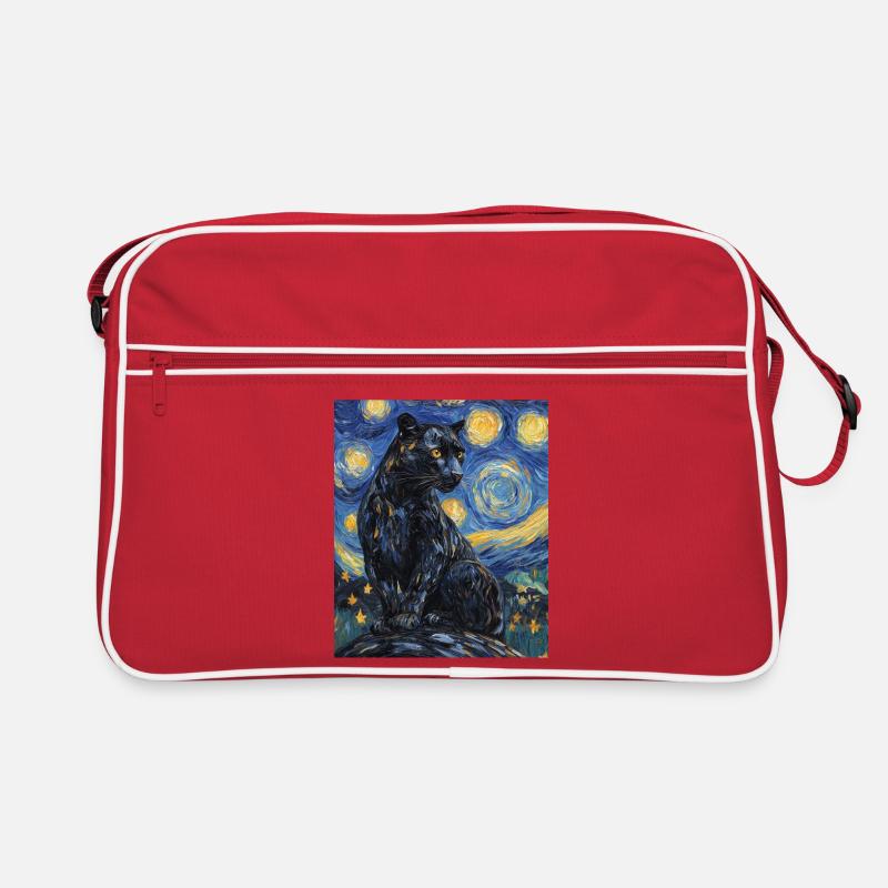 Panther Van Gogh Style Starry Night Retro Bag