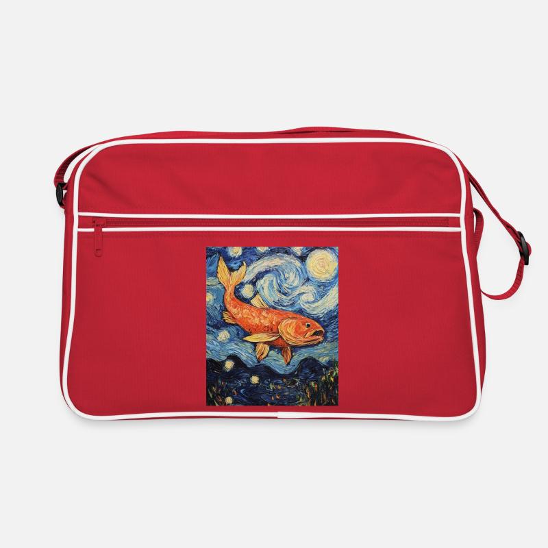 Fisch Koi Karfen Van Gogh Style Starry Night Retro Tasche