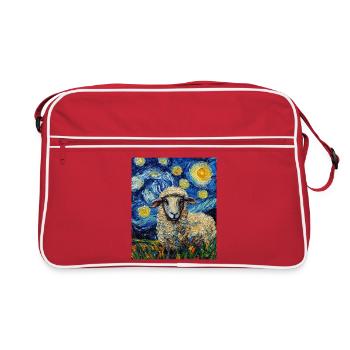 Sheep Van Gogh Style Starry Night - Retro Bag - red/white - Front