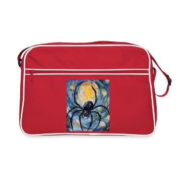 Spider Spiders Halloween Van Gogh Style - Retro Bag - red/white - Front
