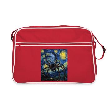 Spider Spiders Halloween Van Gogh Style - Retro Bag - red/white - Front