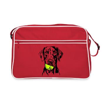 Doberman Ball Ball Junkie Dogs Wilsigns - Sac Retro - rouge/blanc - Devant