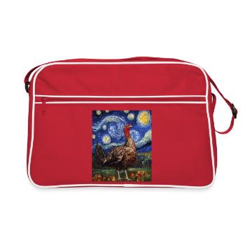 Turkey Bird Van Gogh Style - Retro Bag - red/white - Front