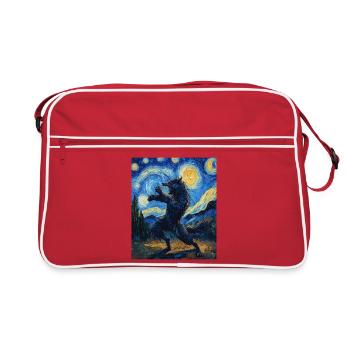 Werewolf Wolf Van Gogh Style - Retro Bag - red/white - Front