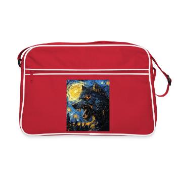 Werewolf Wolf Van Gogh Style - Retro Bag - red/white - Front