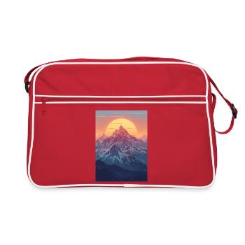 Montagnes au Soleil Pastel - Sac Retro - rouge/blanc - Devant