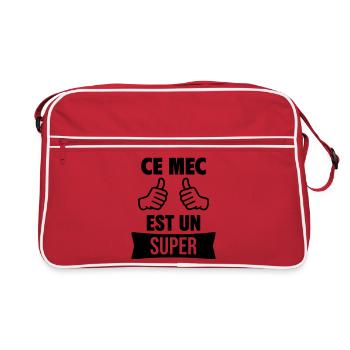 Ce Mec Est Un Super Personnalisable - Sac Retro - rouge/blanc - Devant