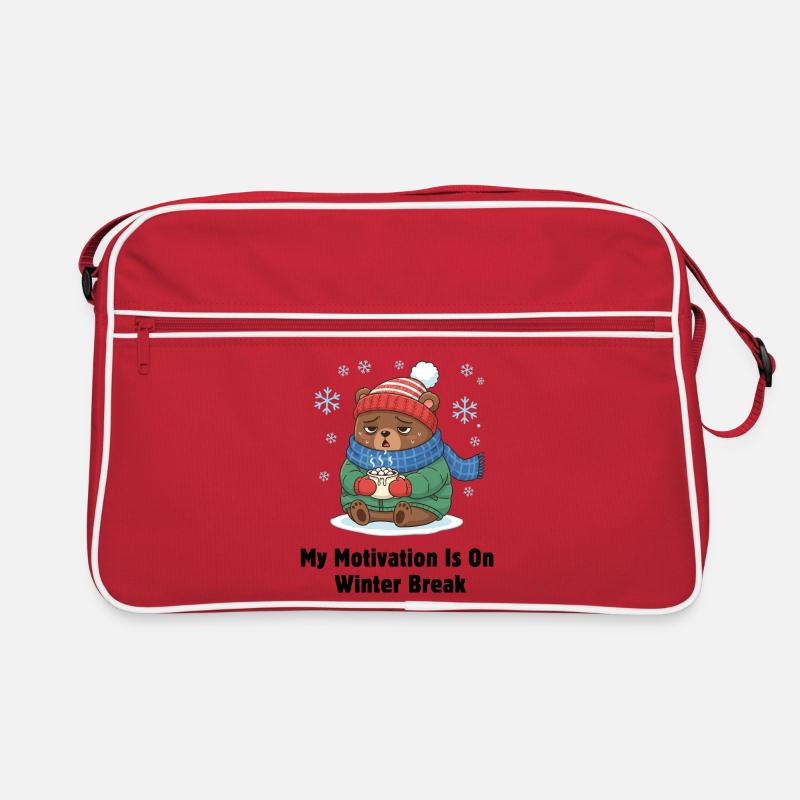 Winter Break Motivation Bär Retro Tasche