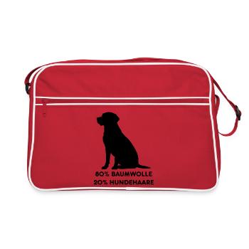 Un amoureux des chiens qui dit – 20 % de poils de chien - Sac Retro - rouge/blanc - Devant