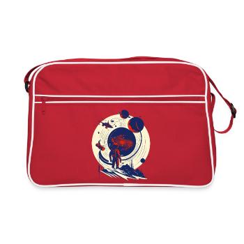 Astronaute au portail cosmique - Sac Retro - rouge/blanc - Devant