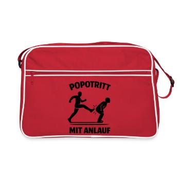 Kick in the butt with a run-up - Retro Bag - red/white - Front