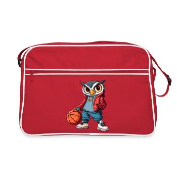 Owls Basketball Bird - Retro Bag - red/white - Front