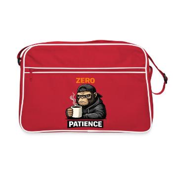 Zero Patience Monkey Streetwear - Retro Tasche - Rot/Weiß - Vorne