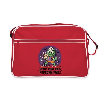 Monster Horror Fan Popcorn Filmabend - Retro Tasche - Rot/Weiß - Vorne