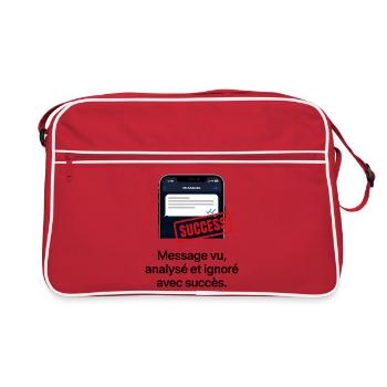 Message Vu Et Ignoré Humour - Retro Tasche - Rot/Weiß - Vorne