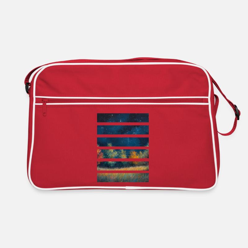 Night panorama at dawn in strips Retro Bag
