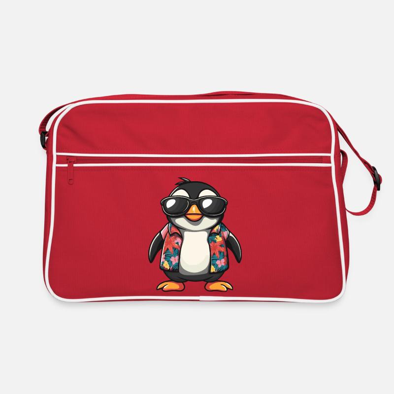 Pinguin Comic Urlaub Retro Tasche