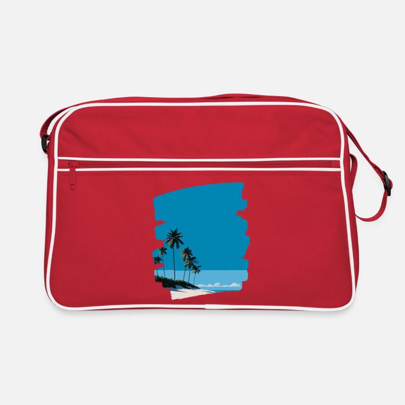 Strand Meer Palmen Retro Tasche