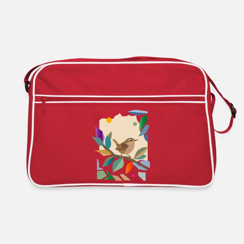 Zaunkönig Singvogel Garten Vogel Design Retro Tasche