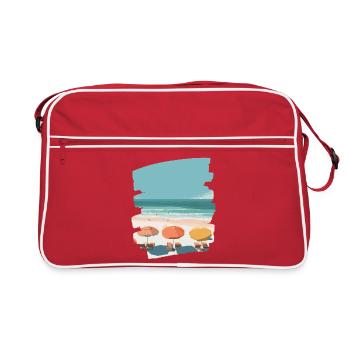 Palmiers de mer de plage - Sac Retro - rouge/blanc - Devant